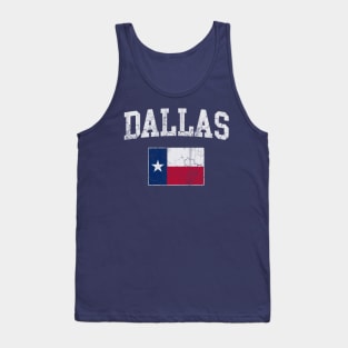 Dallas Texas Flag Vintage Fade Tank Top